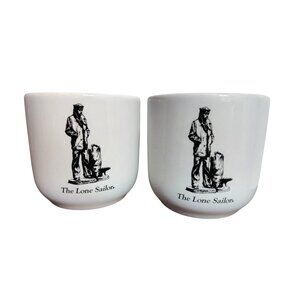 2 Mil Art The Lone Sailor Shaving Mug Tea Coffee Cup, Military Thick Walled Navy